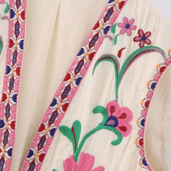 Garden Dreams Boho Embroidered Sequin Vest main image 0
